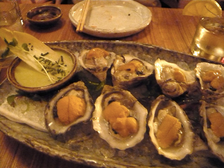 uni and oysters